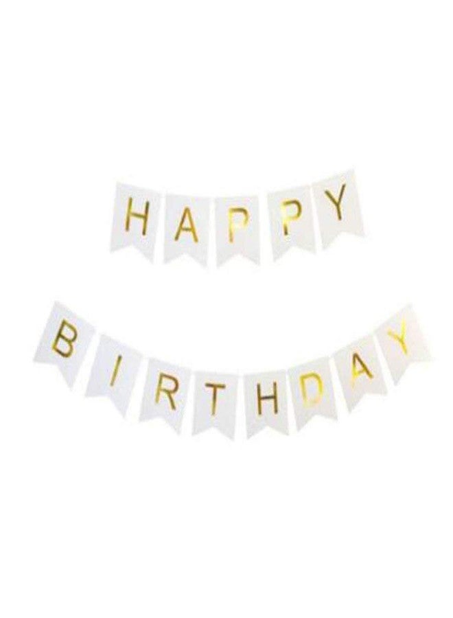 LaVichitra Happy Birthday Card Board Banner for Birthday Celebration of Kids and Adults (White) - Image 1